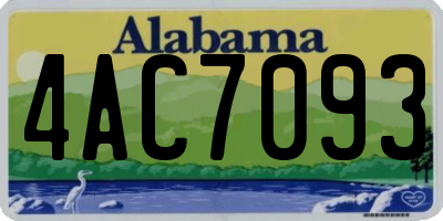 AL license plate 4AC7093