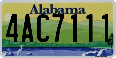 AL license plate 4AC7111
