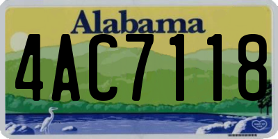 AL license plate 4AC7118