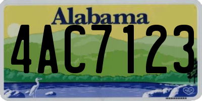 AL license plate 4AC7123