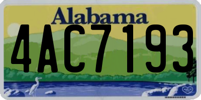 AL license plate 4AC7193