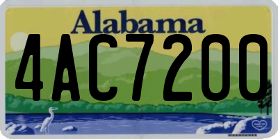 AL license plate 4AC7200
