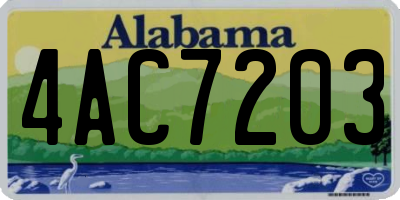 AL license plate 4AC7203