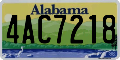 AL license plate 4AC7218