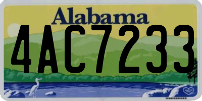 AL license plate 4AC7233