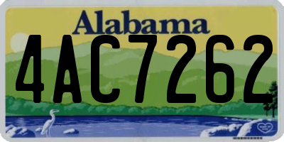 AL license plate 4AC7262