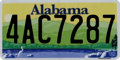 AL license plate 4AC7287