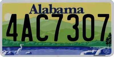 AL license plate 4AC7307