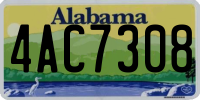AL license plate 4AC7308