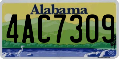 AL license plate 4AC7309