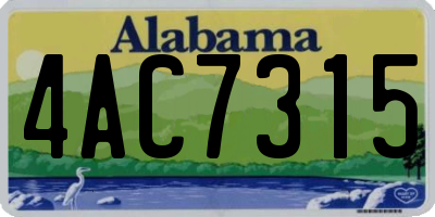 AL license plate 4AC7315