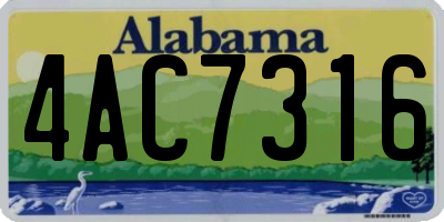 AL license plate 4AC7316