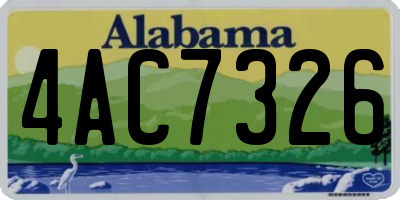 AL license plate 4AC7326