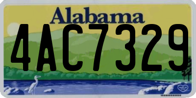 AL license plate 4AC7329