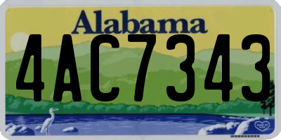 AL license plate 4AC7343