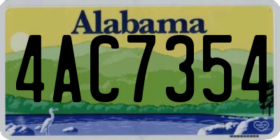AL license plate 4AC7354