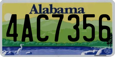 AL license plate 4AC7356