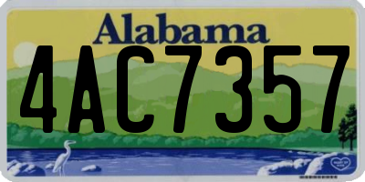 AL license plate 4AC7357