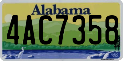 AL license plate 4AC7358