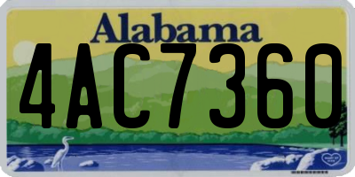 AL license plate 4AC7360