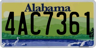 AL license plate 4AC7361