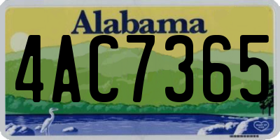 AL license plate 4AC7365