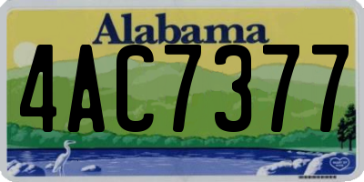AL license plate 4AC7377