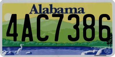 AL license plate 4AC7386