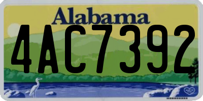 AL license plate 4AC7392