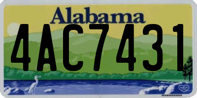 AL license plate 4AC7431