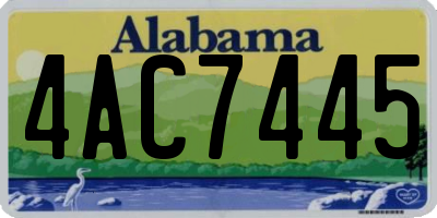AL license plate 4AC7445