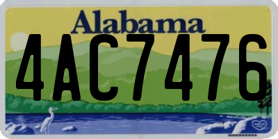 AL license plate 4AC7476