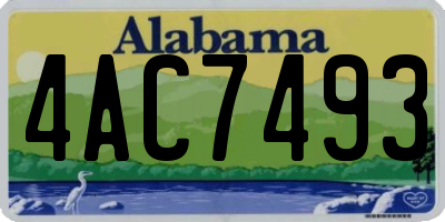 AL license plate 4AC7493