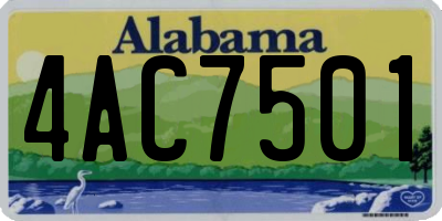 AL license plate 4AC7501