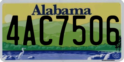 AL license plate 4AC7506