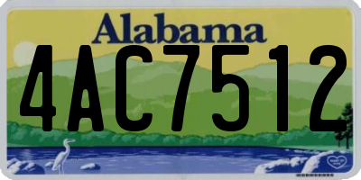 AL license plate 4AC7512