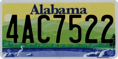 AL license plate 4AC7522