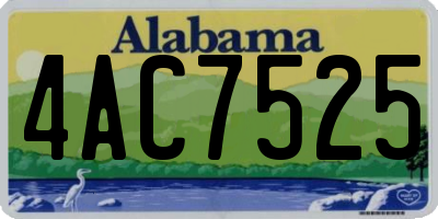 AL license plate 4AC7525