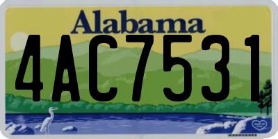AL license plate 4AC7531
