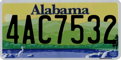 AL license plate 4AC7532