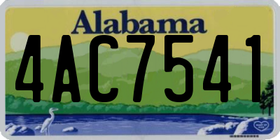 AL license plate 4AC7541