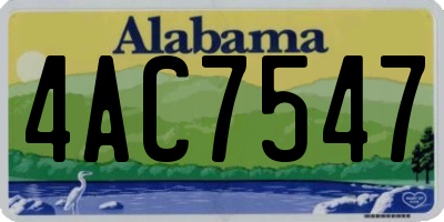 AL license plate 4AC7547