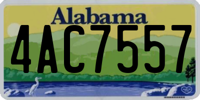 AL license plate 4AC7557