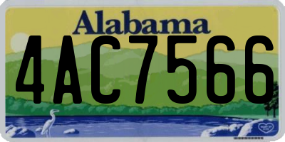 AL license plate 4AC7566