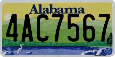 AL license plate 4AC7567