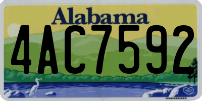 AL license plate 4AC7592