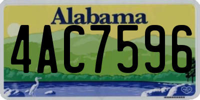 AL license plate 4AC7596