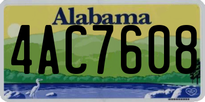 AL license plate 4AC7608