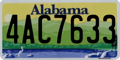 AL license plate 4AC7633