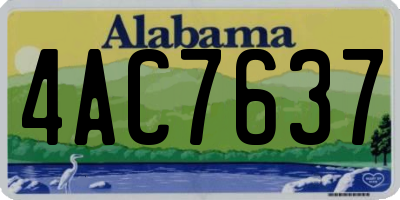 AL license plate 4AC7637